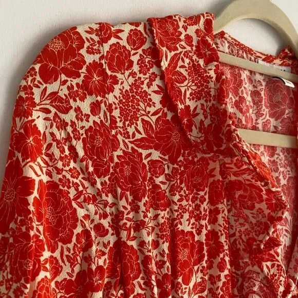 TOPSHOP Oriental Ruffle Wrap Dress - Picture 4 of 6